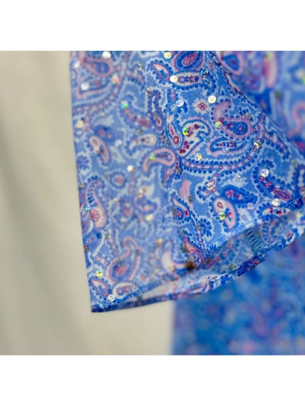 AMERICAN GIRL Girls Blue Paisley Dress 14